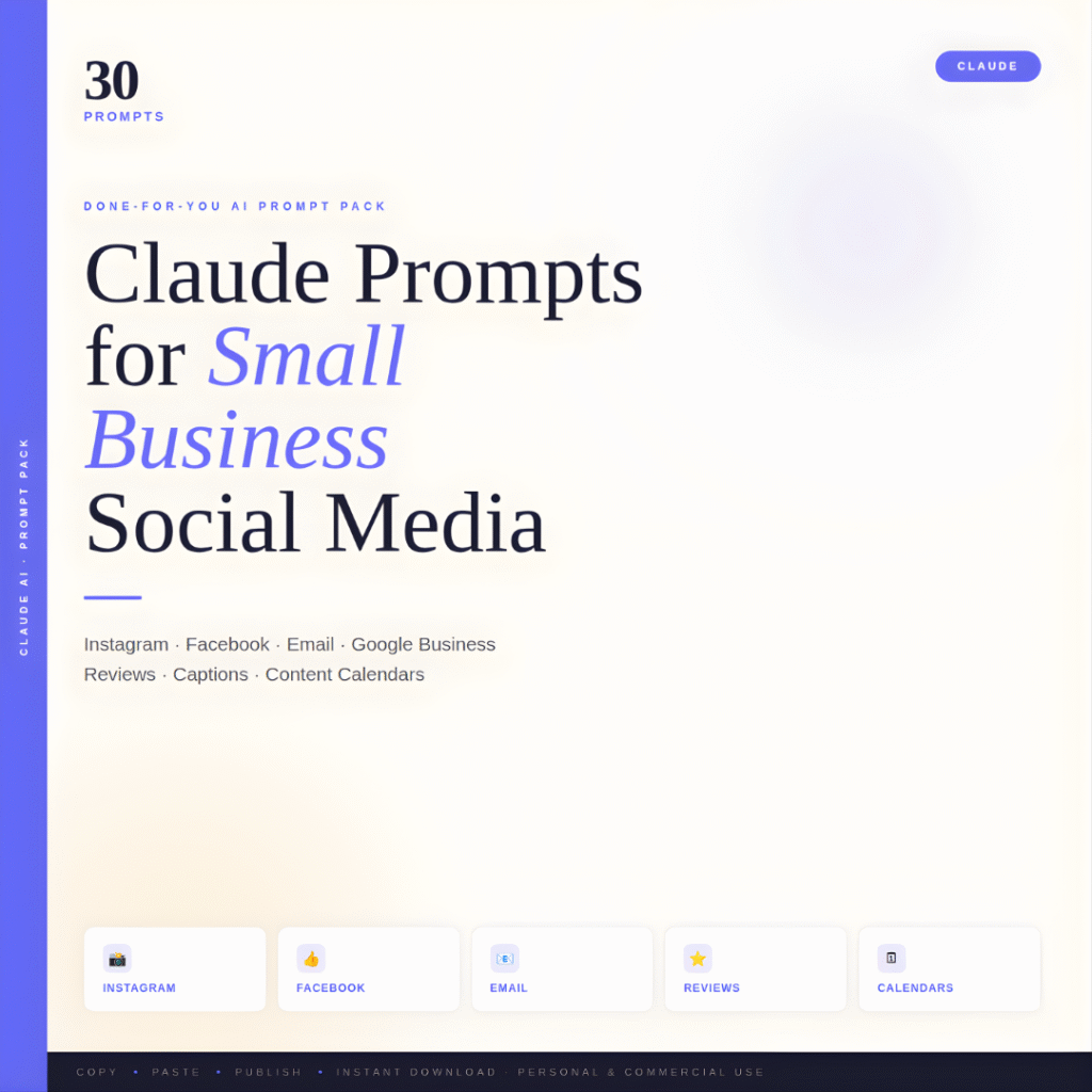 Claude AI Prompts for Small Business Social Media – 30 Prompts